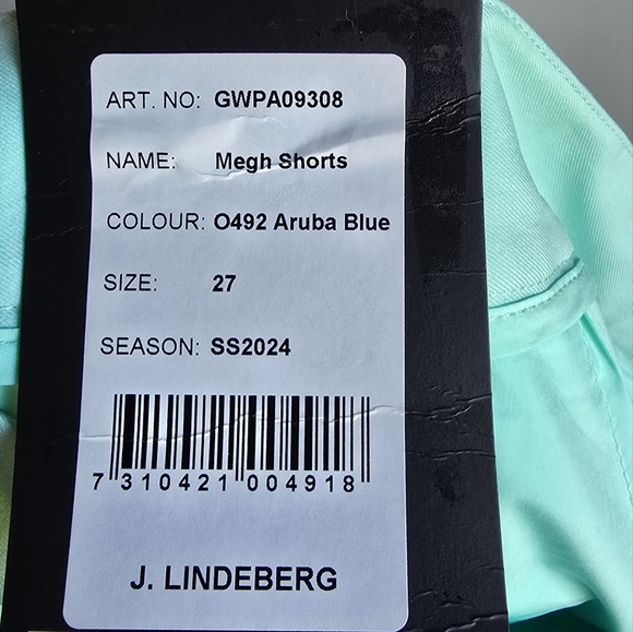 J. Lindeberg New Aruba Blue Megh Pleated High Waist Sporty Golf Shorts SZ 27 - Picture 7 of 9